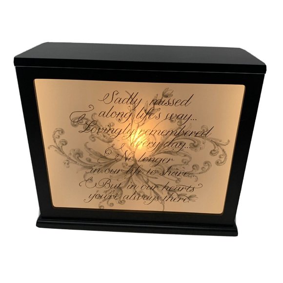 Unbranded Accents Lighted Wood Memory Box Shadow Box Loved One